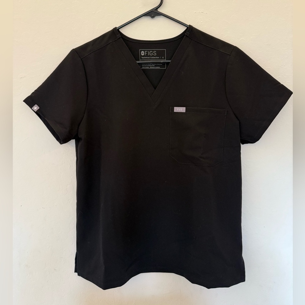 FIGS Catarina One-Pocket Scrub Top - Black, Small (NWOT)